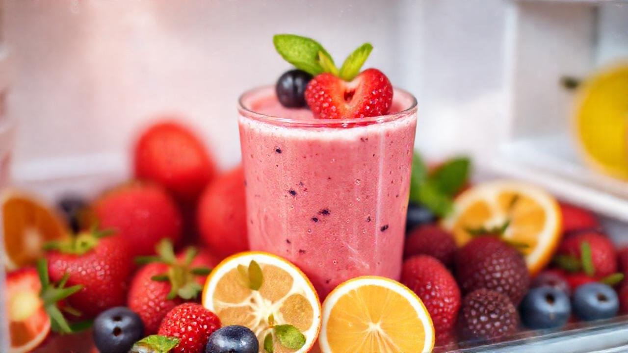 Un batido vibrante y fresco reluce