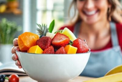 Un frutero brillante promueve una vida sana