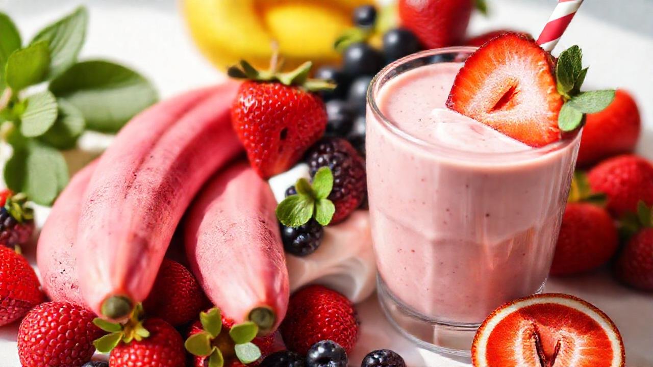Arándanos frescos y yogurt saludable