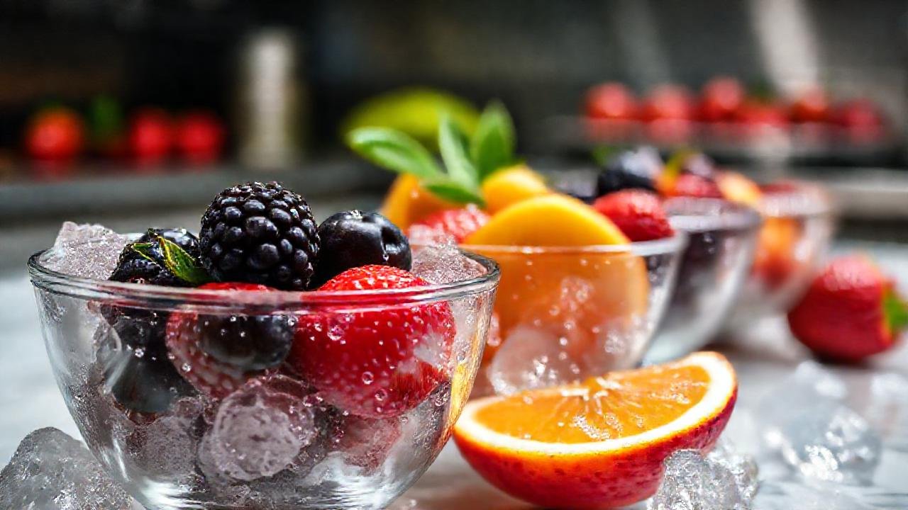 Fruta fresca y elegante en primer plano