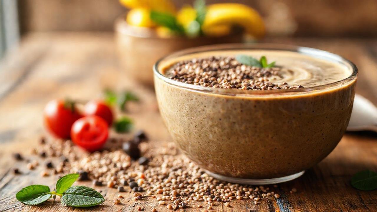 Semillas vibrantes en un bowl saludable