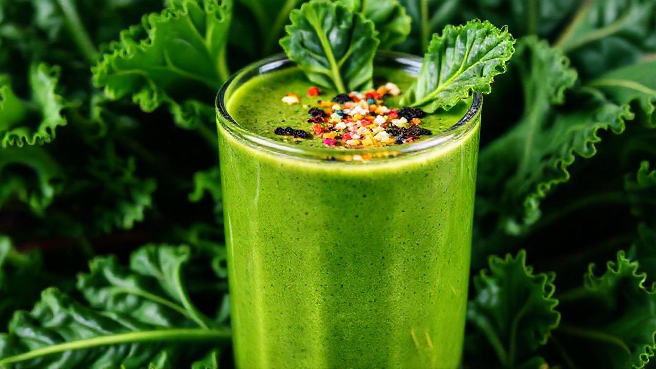 Un batido verde saludable y atractivo
