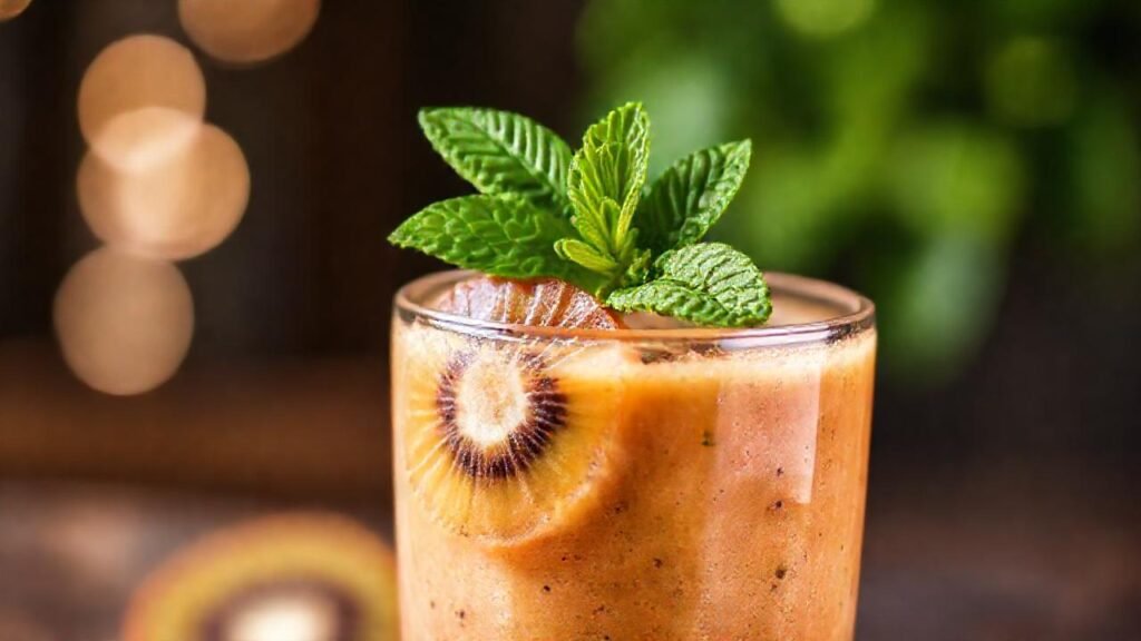 Kiwi fresco y mint en smoothie