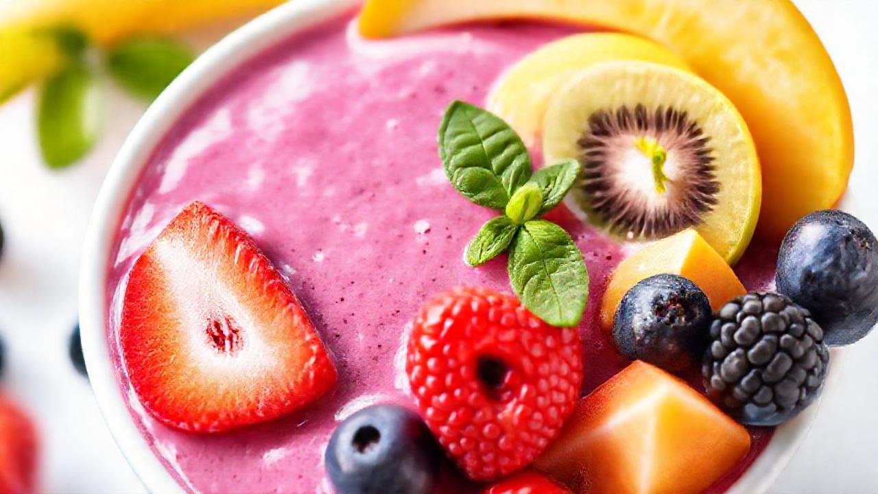 Un batido colorido y saludable destaca