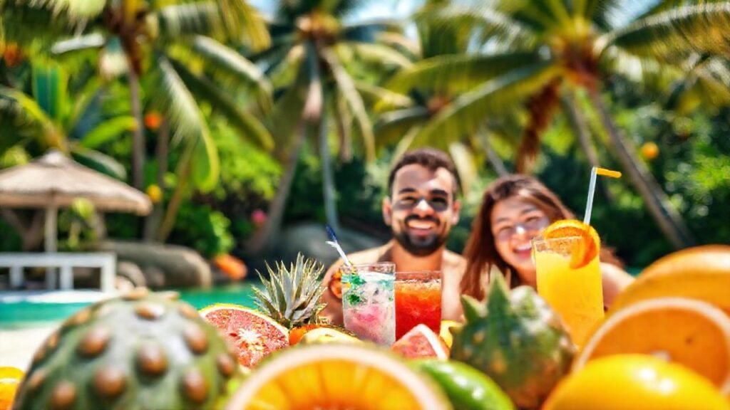 Vacaciones tropicales vibrantes y soleadas