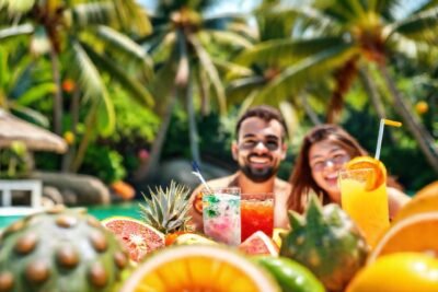 Vacaciones tropicales vibrantes y soleadas