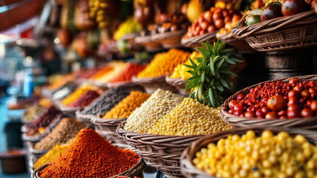 El mercado de especias ofrece colores vibrantes