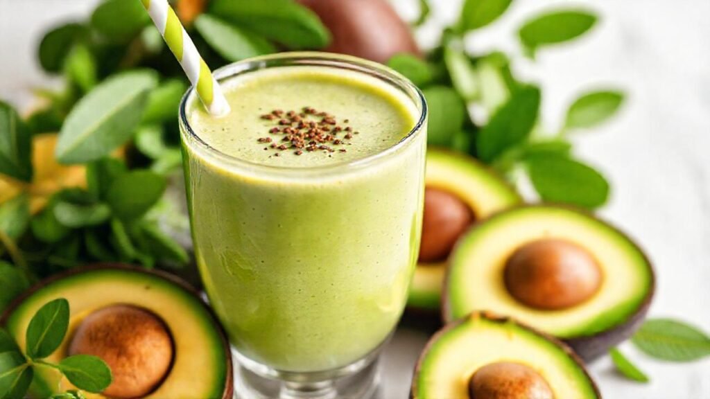 Un batido de aguacate cremoso y apetitoso
