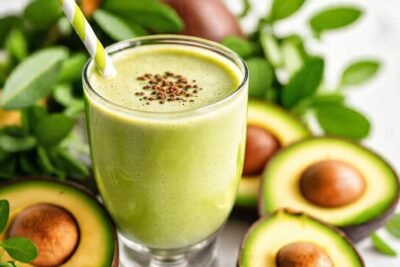 Un batido de aguacate cremoso y apetitoso