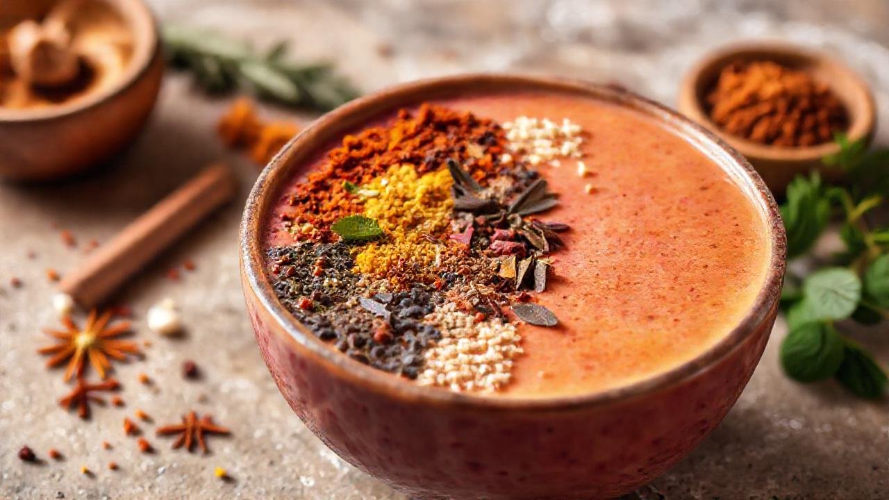 Batido colorido y relajante para la salud