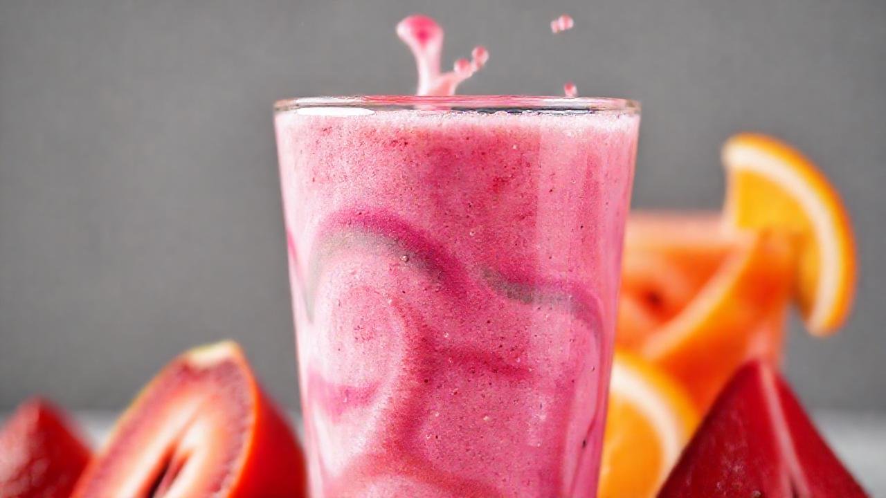 Un batido colorido y artístico delicioso