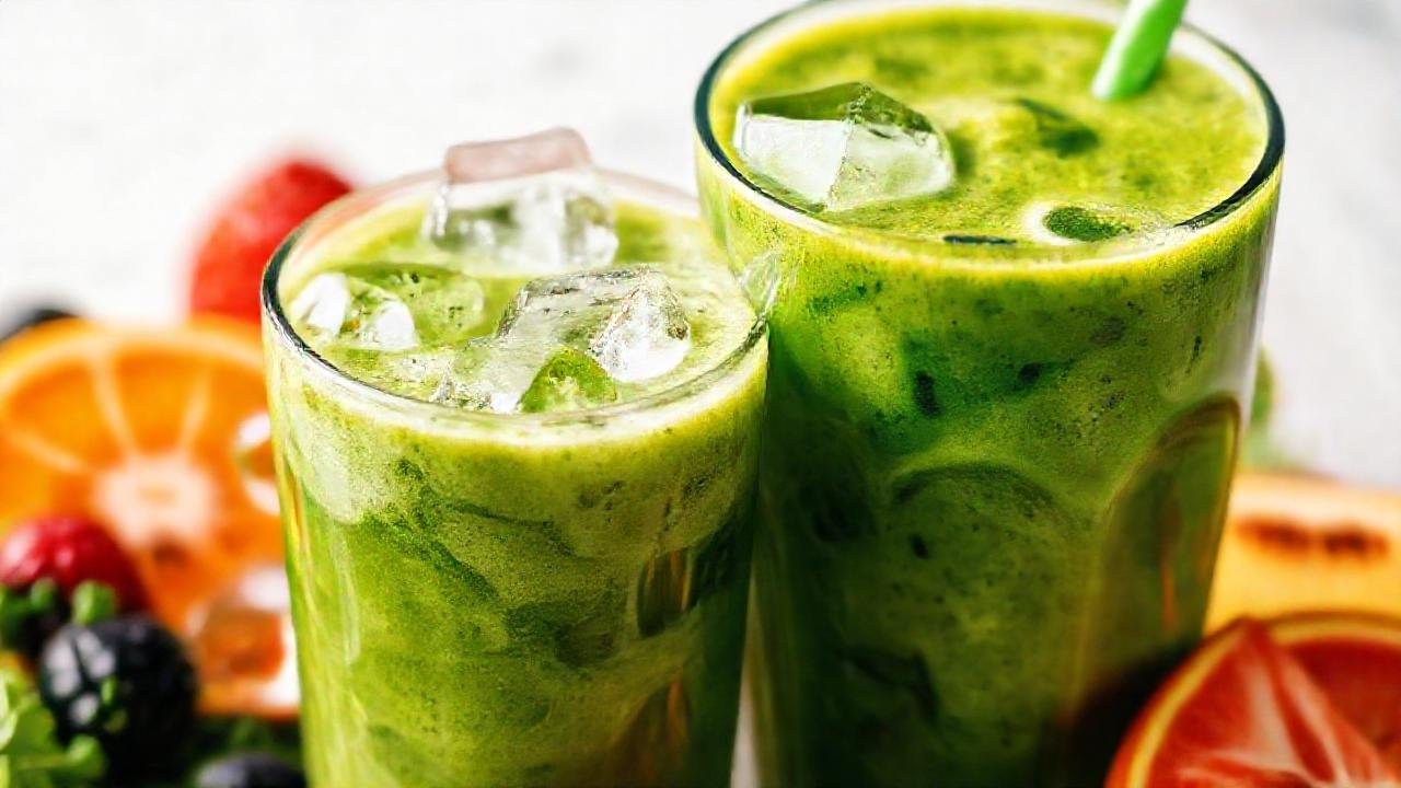 Batido verde de kale fresco y vibrante
