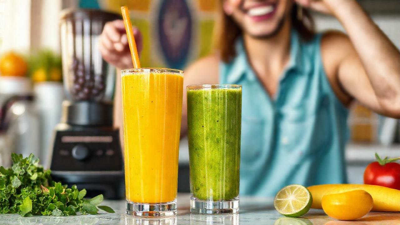Batido vibrante, felicidad y energía
