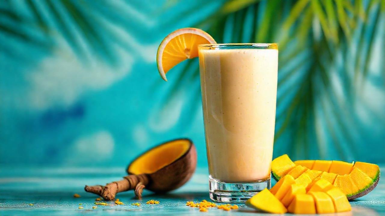 Turmeric smoothie tropical, vibrante y saludable