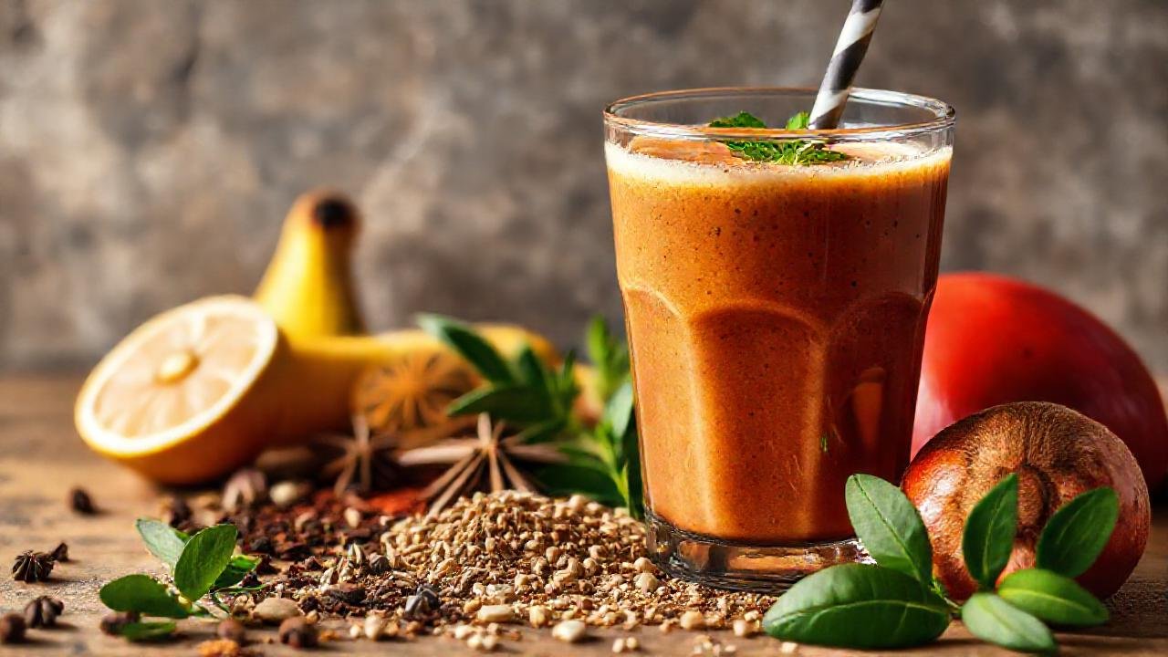 Especias exóticas y frutas frescas