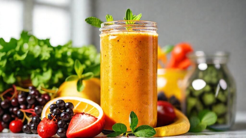 Un batido fresco y colorido destaca
