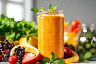 Un batido fresco y colorido destaca