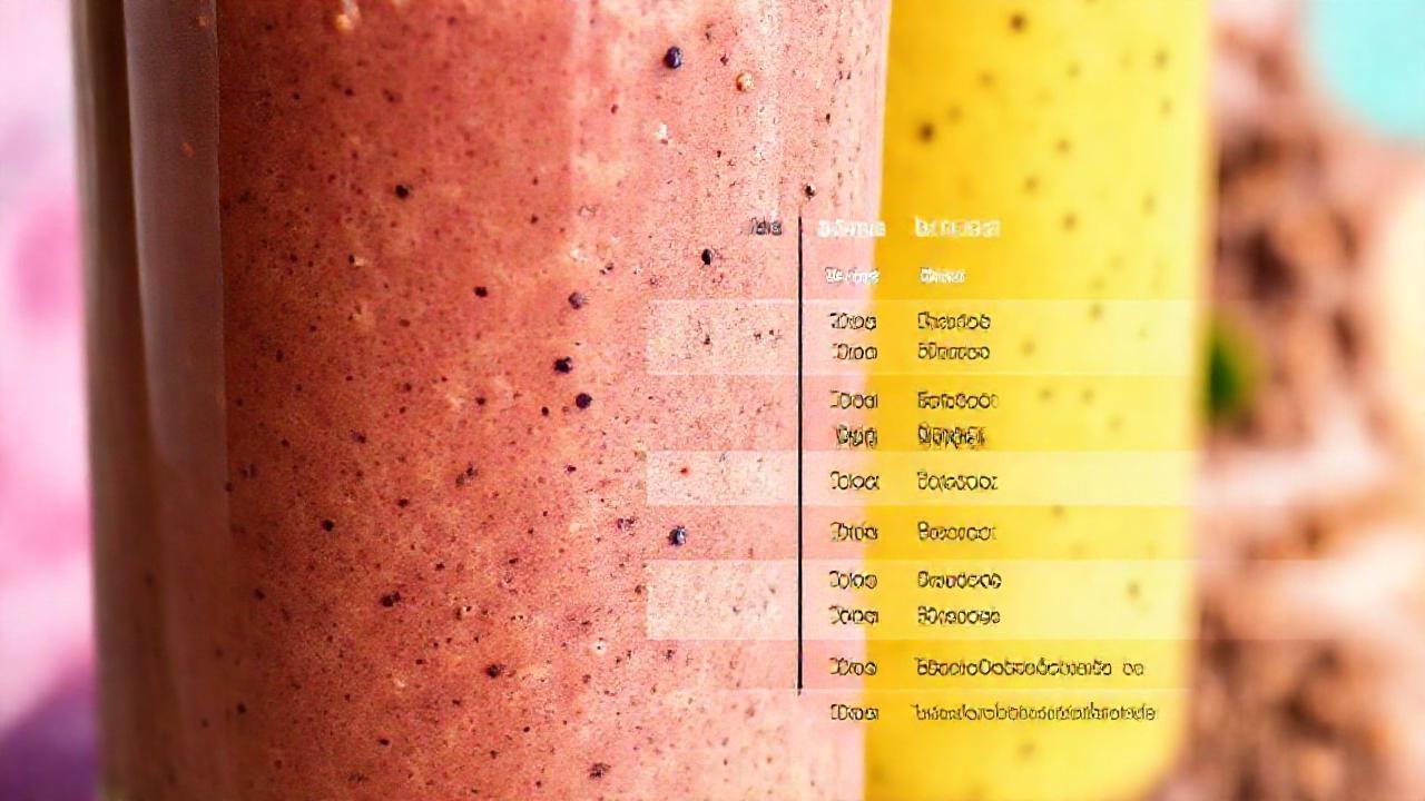 Un smoothie vegano, visualmente informativo