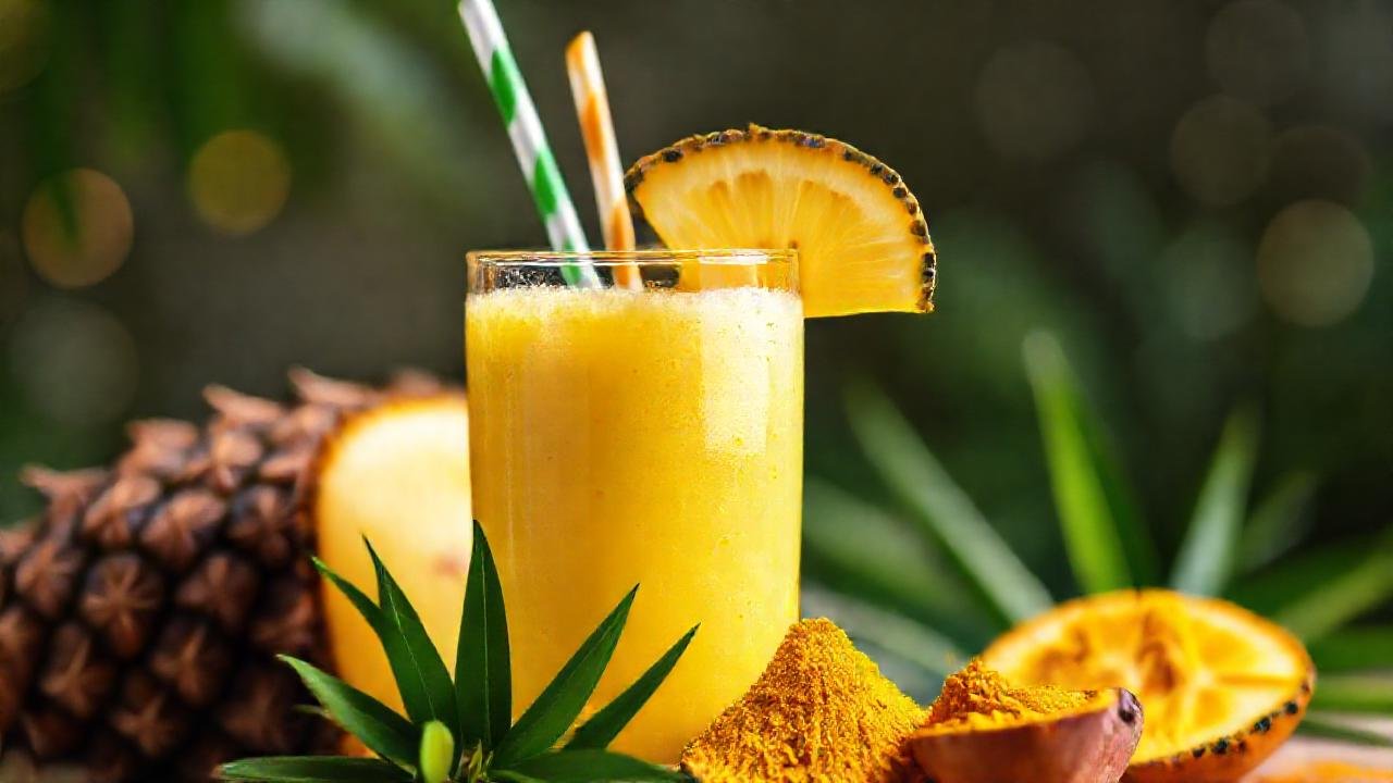 Batido tropical, saludable y visualmente atractivo