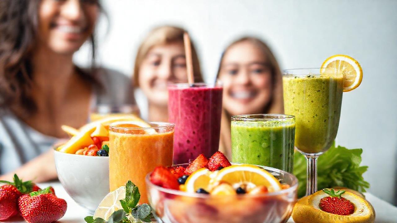 Smoothies y frutas crean alegría saludable