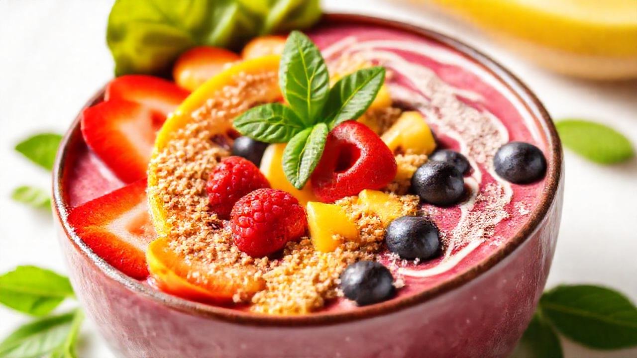 Batido colorido y energético para la salud