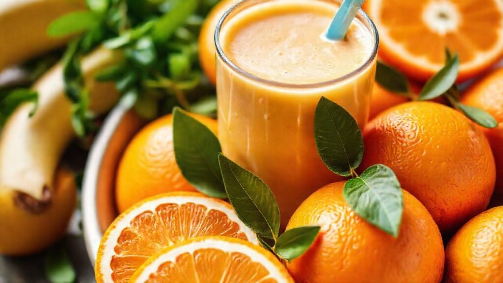 Naranjas vibrantes en un smoothie delicioso