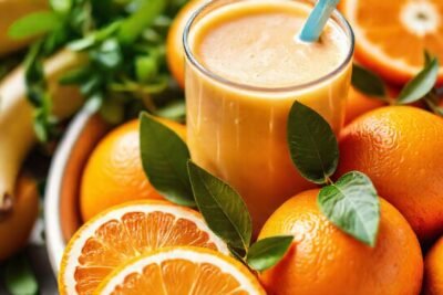 Naranjas vibrantes en un smoothie delicioso