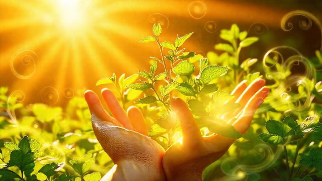 Hierbas soleadas evocan energía mística y belleza