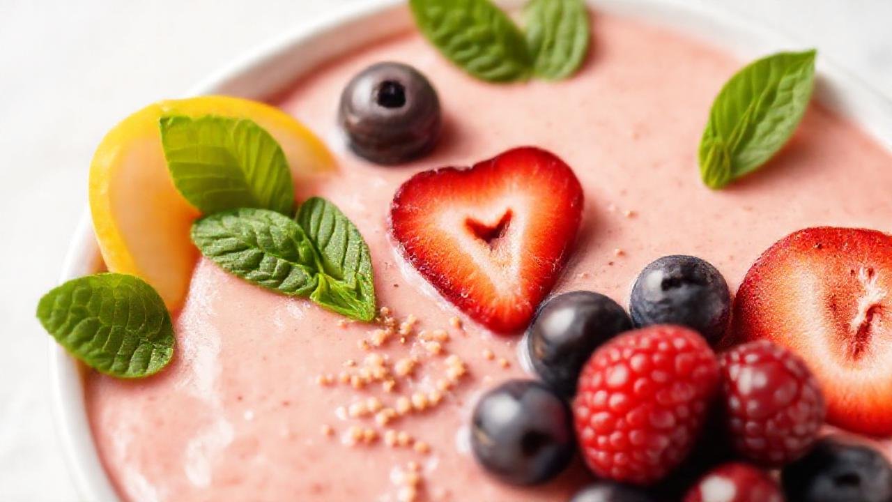 Batido cremoso de frutas, saludable y apetitoso