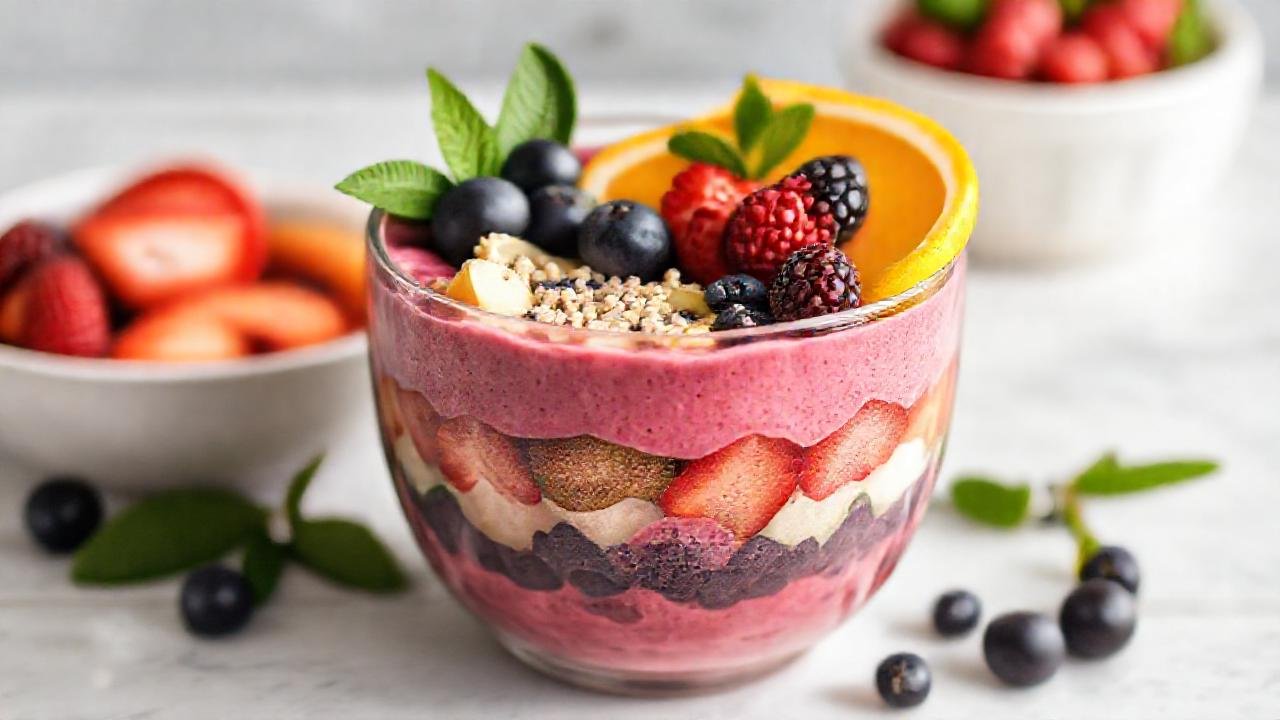Batido colorido, nutritivo y revitalizante