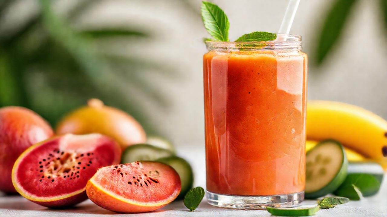 Un batido tropical saludable y vibrante