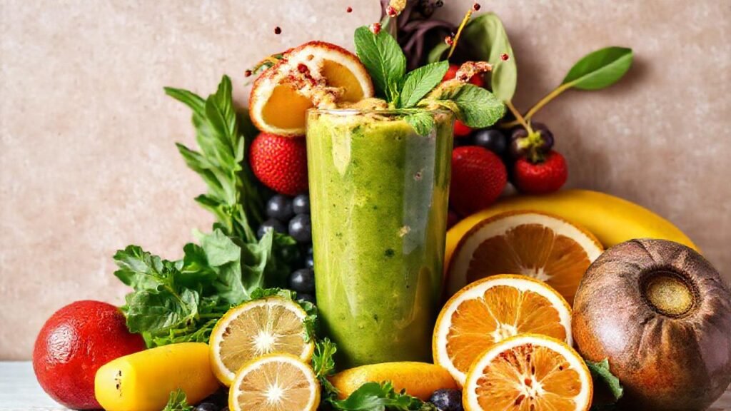 Batido saludable y apetitoso en primer plano