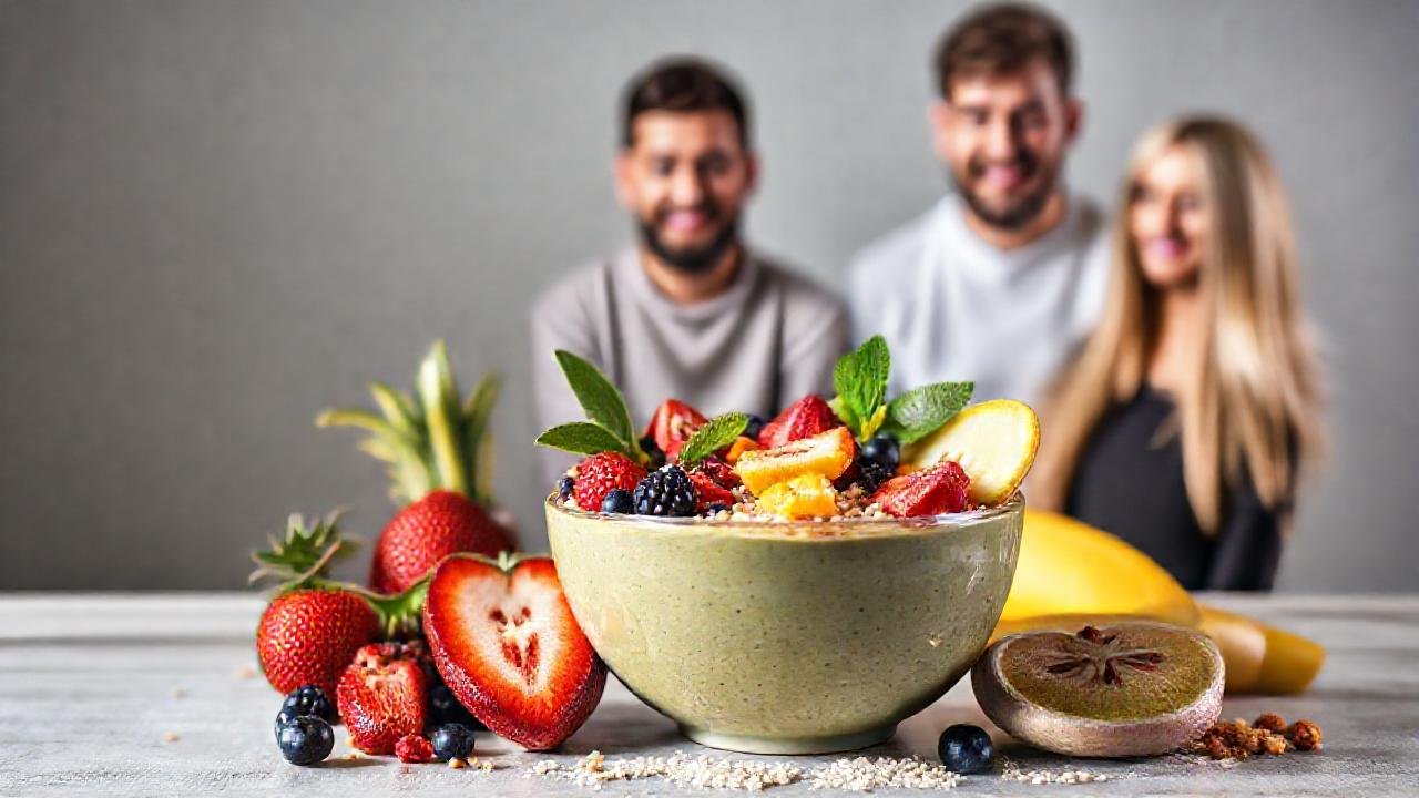Batido saludable, frutas y nutrición