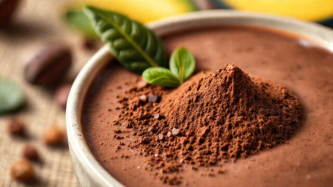 Batido nutritivo y cacao vibrante