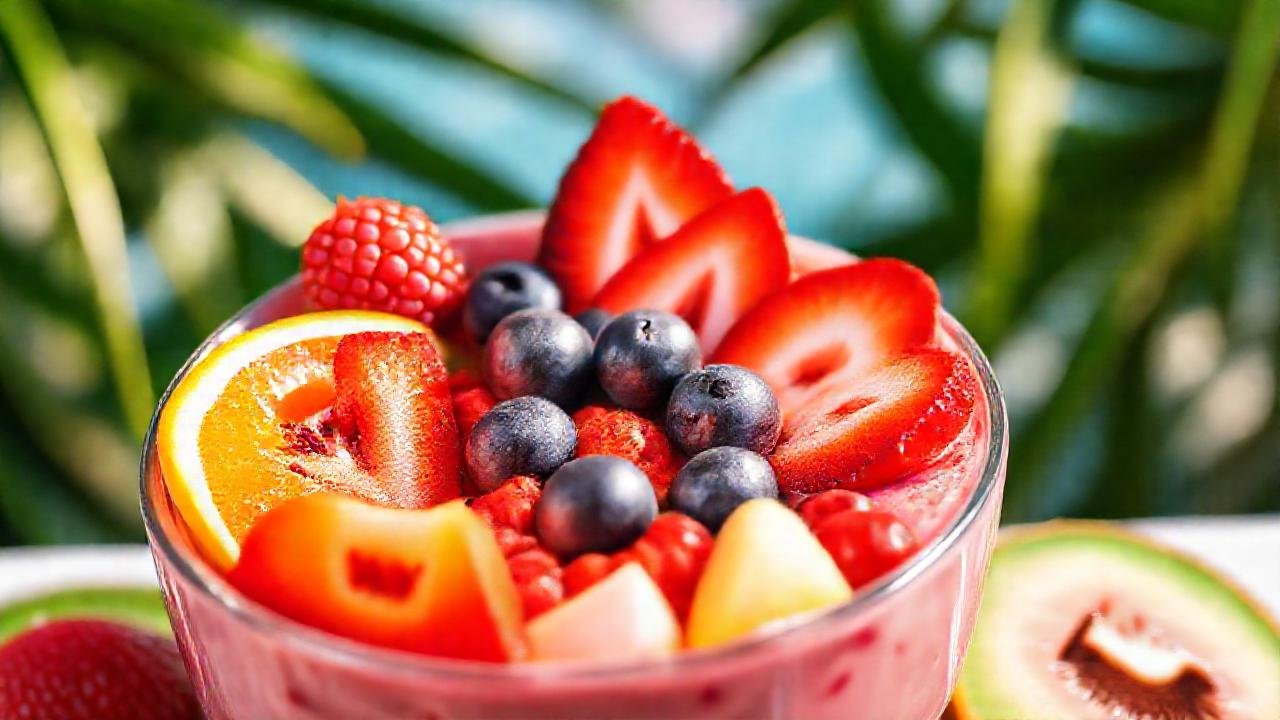 Batido colorido, saludable y apetitoso