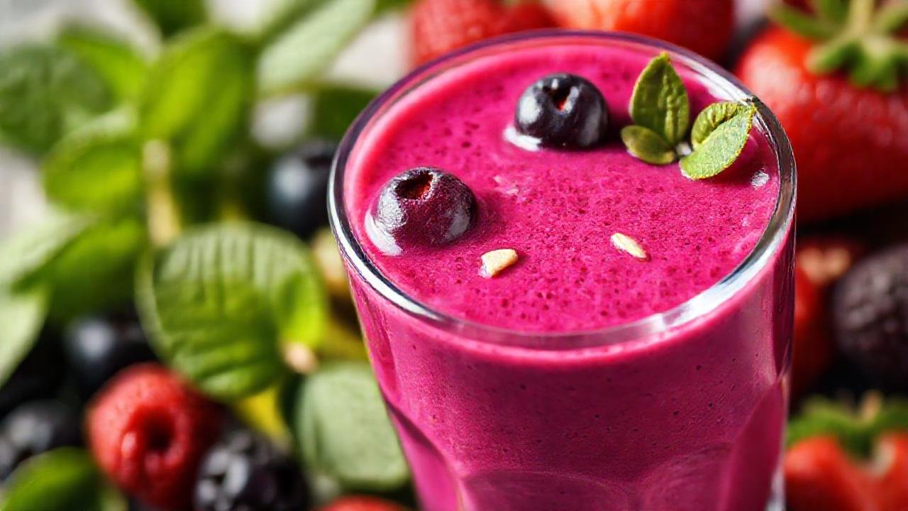 Batido vibrante y saludable, natural y apetitoso