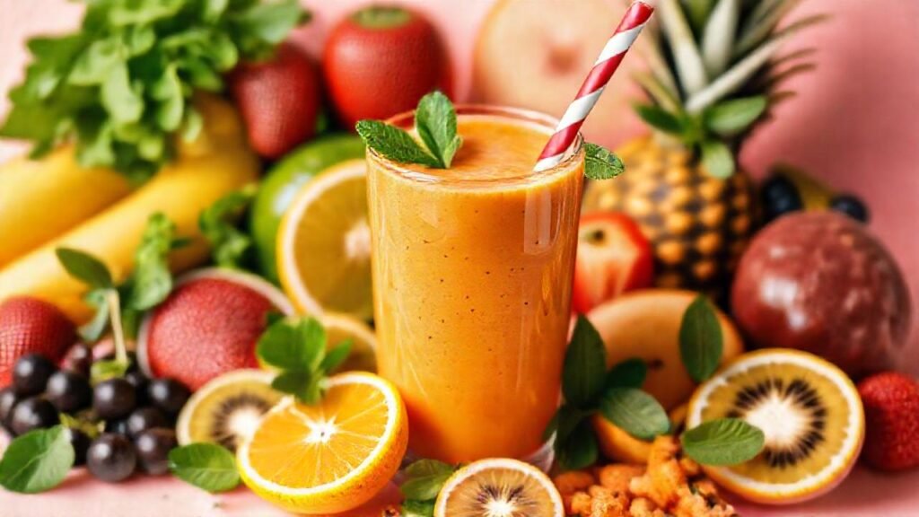 Batido saludable con frutas frescas