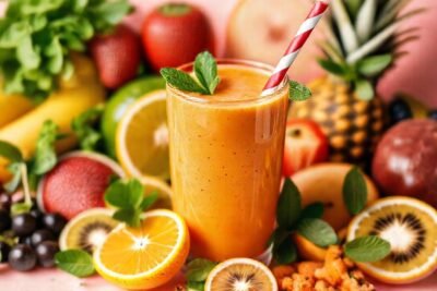 Batido saludable con frutas frescas