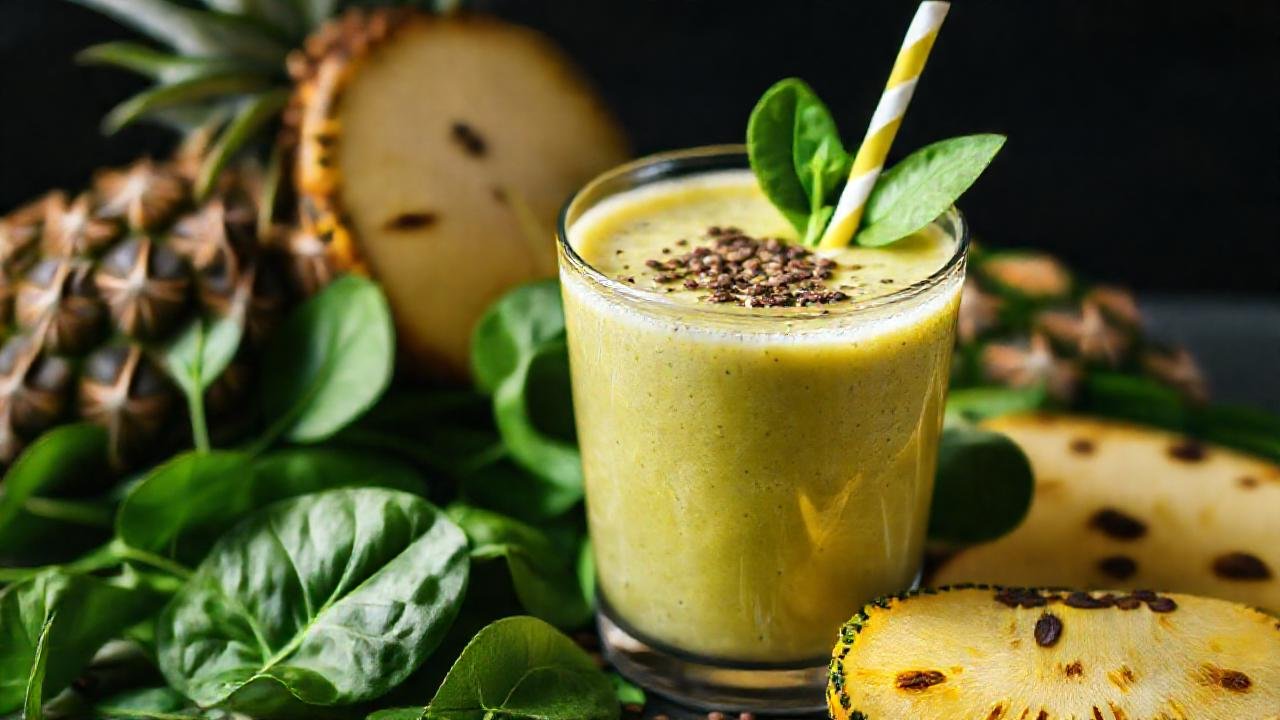Batido tropical sano y colorido
