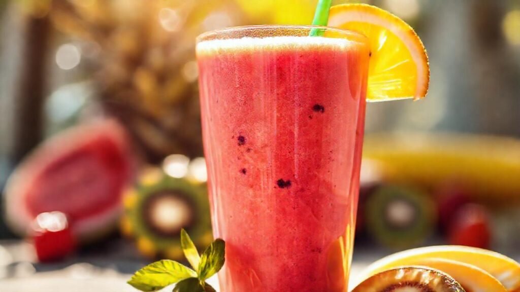 Batido tropical vibrante y apetitoso