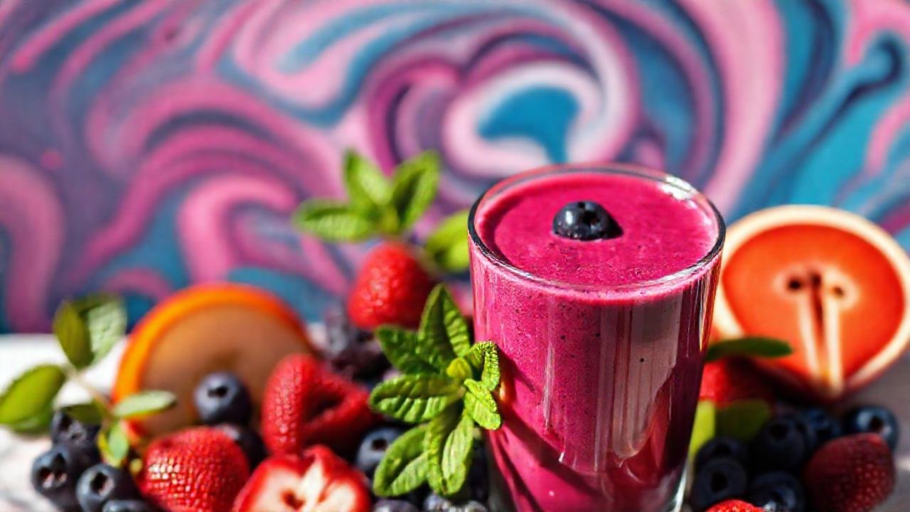 Batido de frutos rojos, salud y belleza