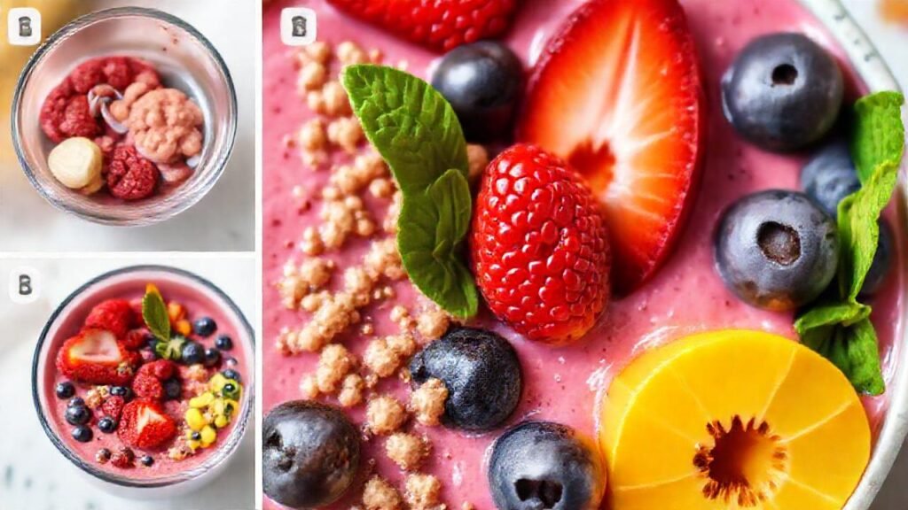 Batido colorido y delicioso con frutas