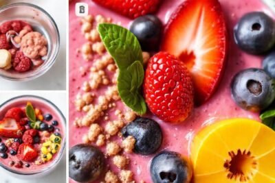 Batido colorido y delicioso con frutas