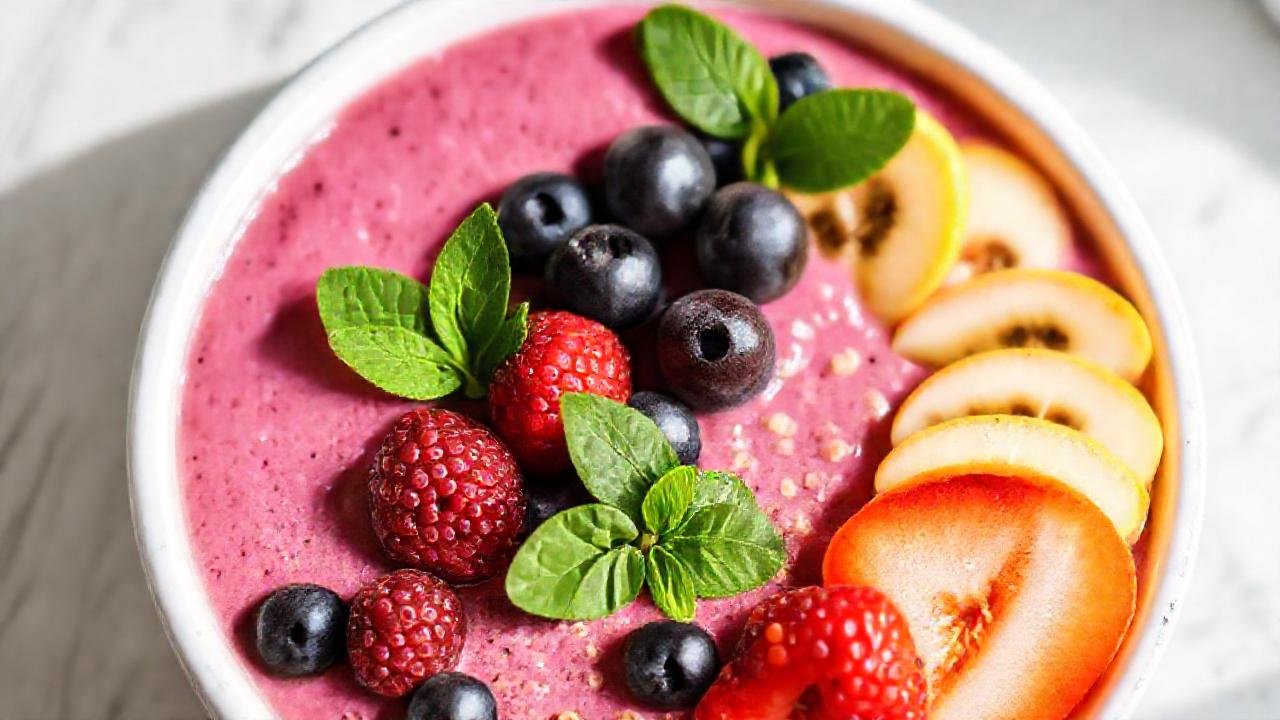 Batidos vibrantes y saludables, apetitosos y claros