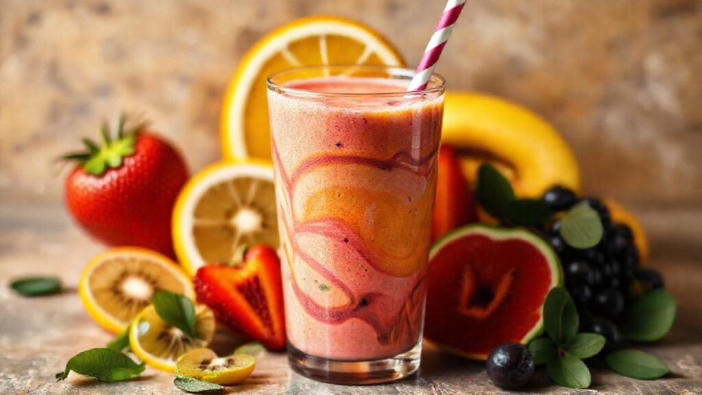 Batido brillante y colorido