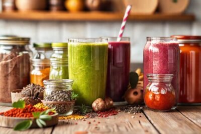 Un smoothie apetitoso en luz cálida