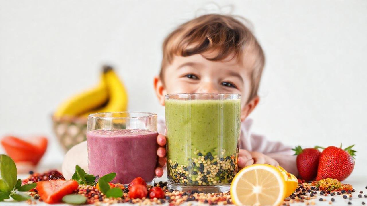 Una batidora de frutas crea alegría
