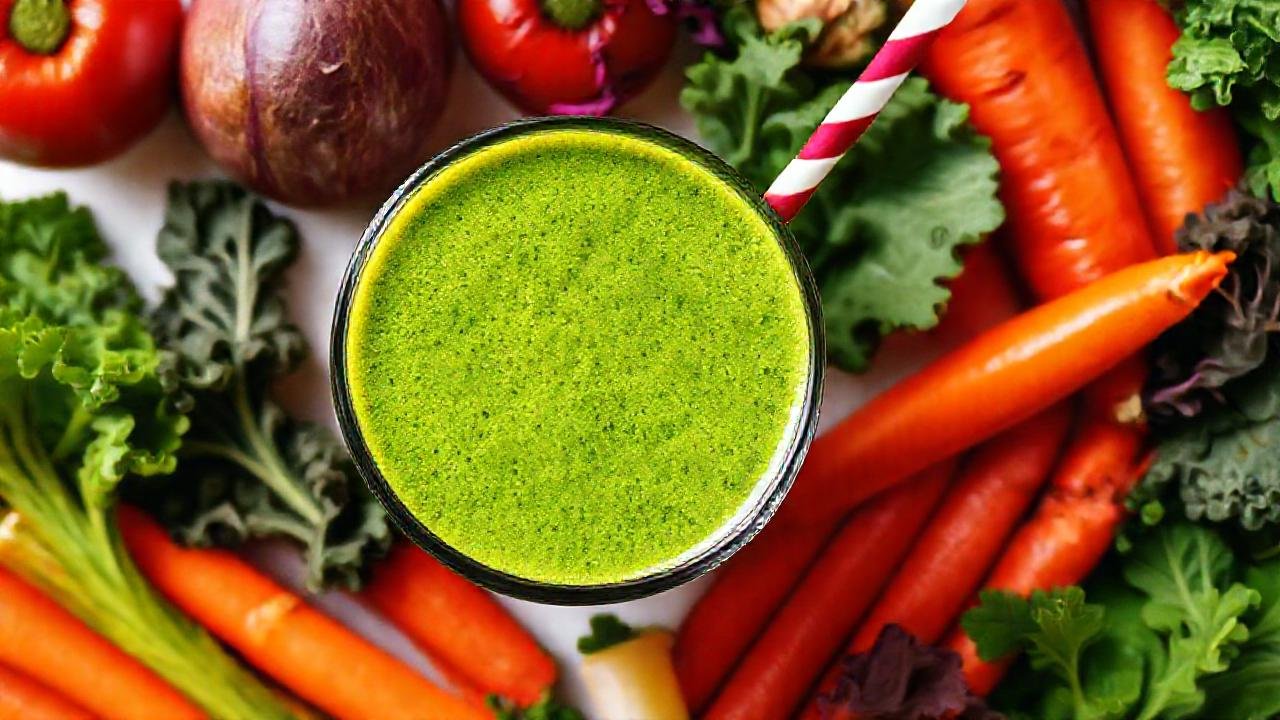 Batido verde vibrante, saludable y apetitoso