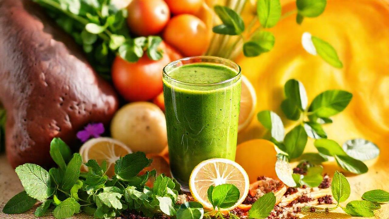 Un hígado sano y smoothie verde promueve bienestar