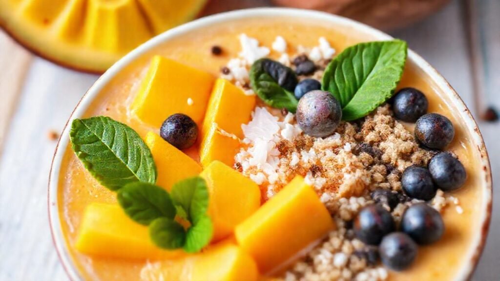 Batido tropical vibrante y saludable